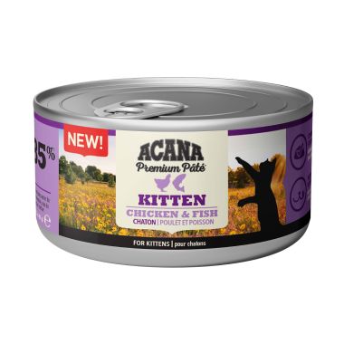 Acana - Acana Premium Pate (Ezme) Tavuklu ve Balıklı Yavru Kedi Konservesi 85 Gr