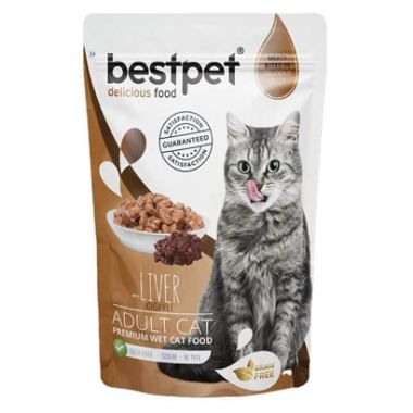 Bestpet - BestPet Ciğerli Jelly Pouch Kedi Maması 85 Gr