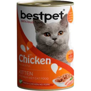 Bestpet - Bestpet Gravy Kitten Parça Tavuk Etli Yavru Kedi Konservesi 400 Gr