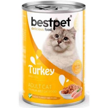 Bestpet - Bestpet Gravy Parça Hindi Etli Kedi Konservesi 12*400 Gr