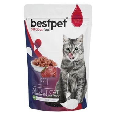 Bestpet - BestPet Jelly Pouch Biftekli Kedi Maması 85 Gr