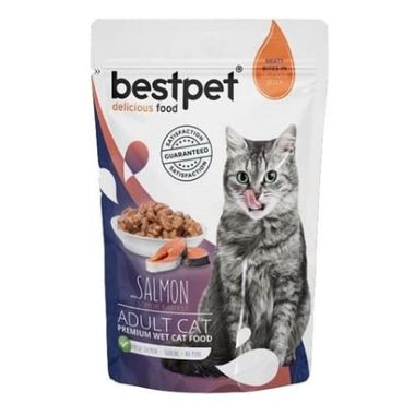 Bestpet - BestPet Jelly Pouch Somonlu Kedi Maması 85 Gr