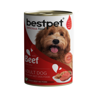 Bestpet - Bestpet Sığır Etli Soslu Konserve Köpek Maması 400 Gr