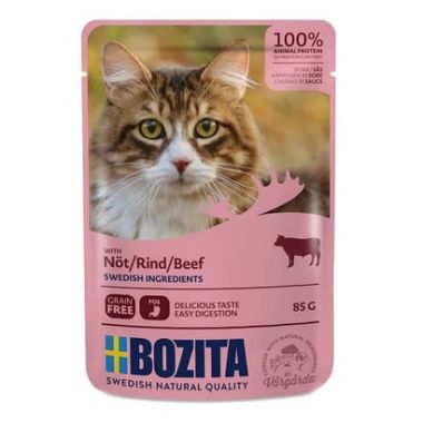 Bozita - Bozita Sos İçinde Sığır Etli Pouch Kedi Konservesi 85 Gr