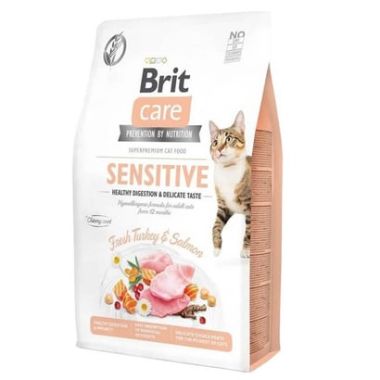 Brit Care - Brit Care Sensitive Healthy Digest Hindi ve Somonlu Kedi Maması 7 Kg