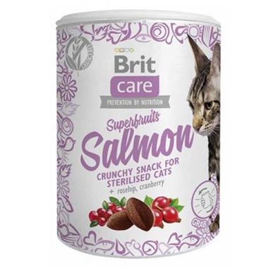 Brit Care - Brit Care Snack Superfruits Somonlu ve Süper Meyveli Kısır Kedi Ödül Maması 100 Gr