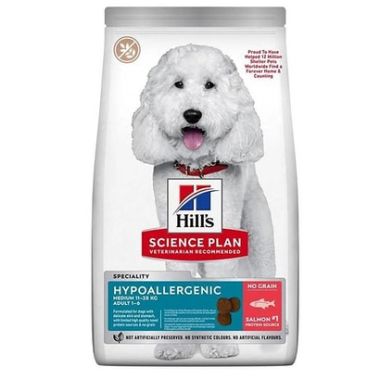 Hills Science Plan - Hills Hypo-Allergenic Somonlu Orta Irk Yetişkin Köpek Maması 12 kg