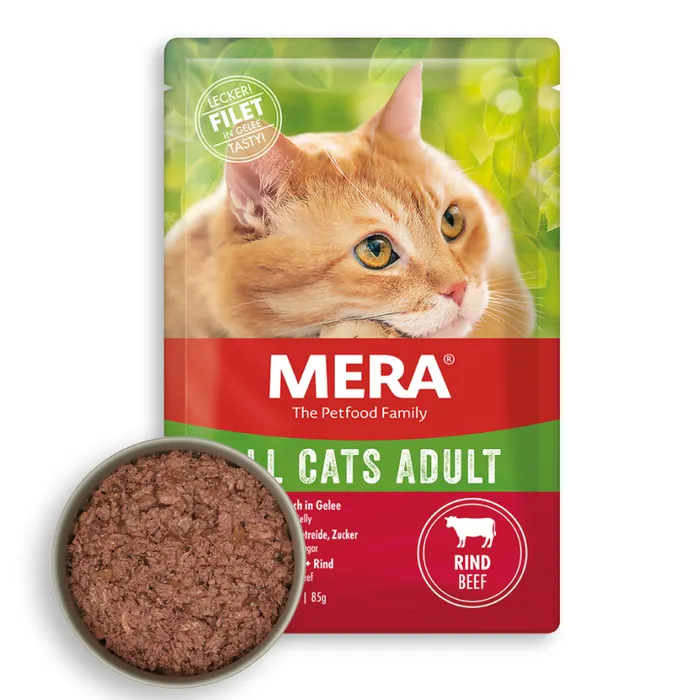 Mera - Mera Cat Sığır Etli Yaş Kedi Maması 12*85 Gr