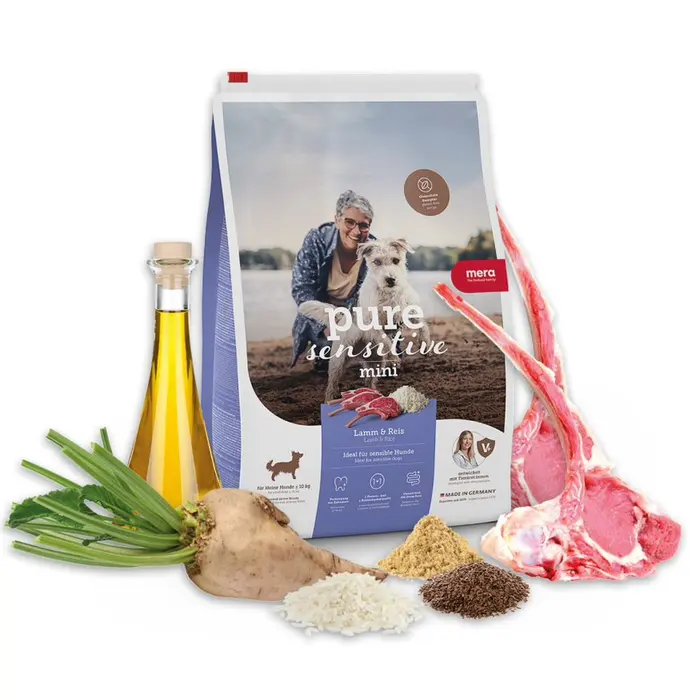 Mera - Mera Pure Sensitive Kuzu Etli ve Pirinçli Küçük Irk Köpek Maması 4 Kg