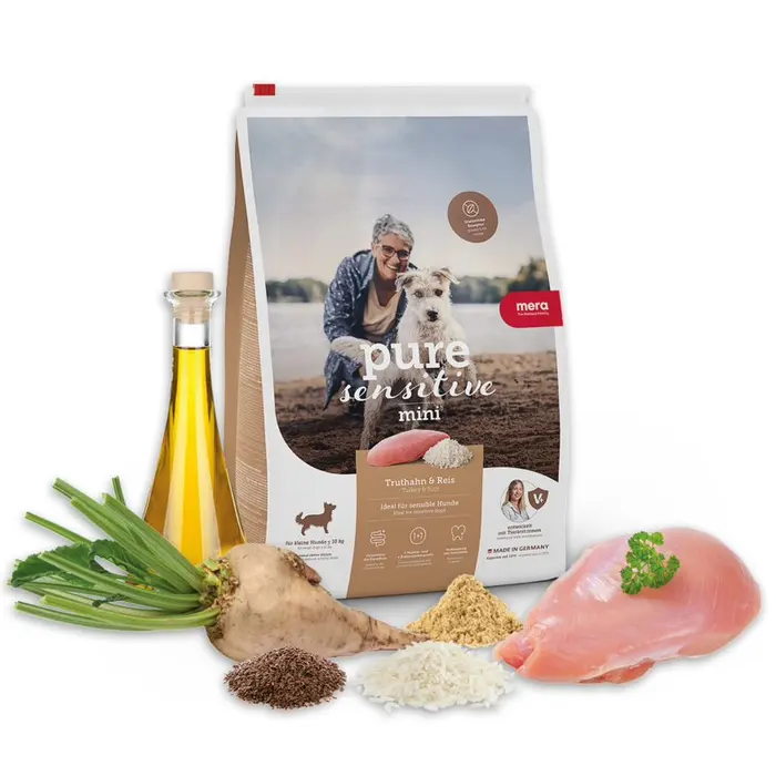 Mera - Mera Pure Sensitive Hindi Etli ve Pirinçli Küçük Irk Köpek Maması 4 Kg