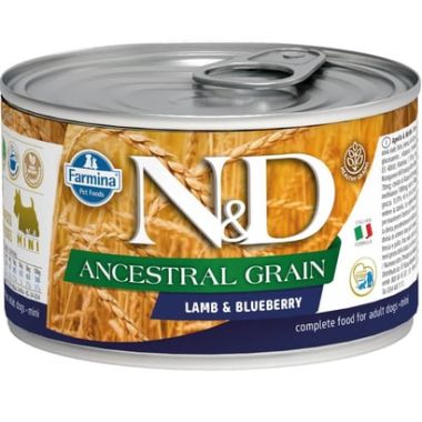 N&D - N&D Ancestral Grain Mini Kuzu ve Yaban Mersini Köpek Konservesi 140 Gr