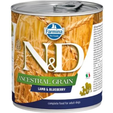 N&D - N&D Ancestral Grain Kuzu ve Yaban Mersini Köpek Konservesi 6*285 Gr