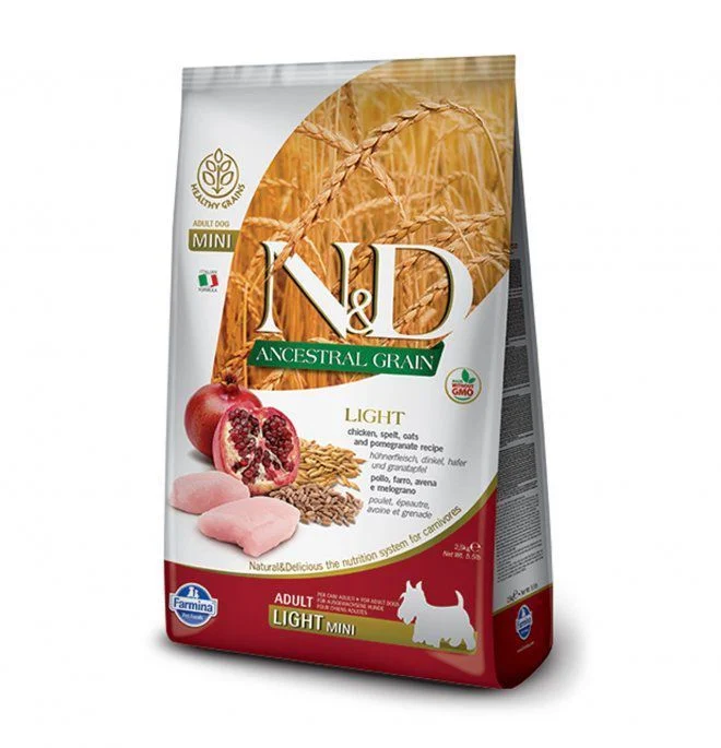 N&D Ancestral Grain Light Tavuk ve Nar Mini Adult Köpek Maması 2,5 Kg - Thumbnail