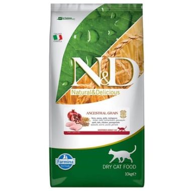 N&D - N&D Ancestral Grain Tavuk ve Nar Kısırlaştırılmış Kedi Maması 10 Kg