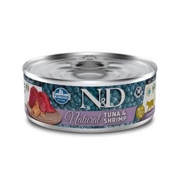 N&D - N&D Natural Ton Balıklı ve Karidesli Tamamlayıcı Kedi Konservesi 70 Gr