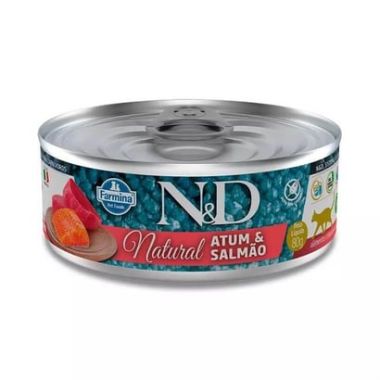 N&D - N&D Natural Ton Balıklı ve Somonlu Tamamlayıcı Kedi Konservesi 70 Gr