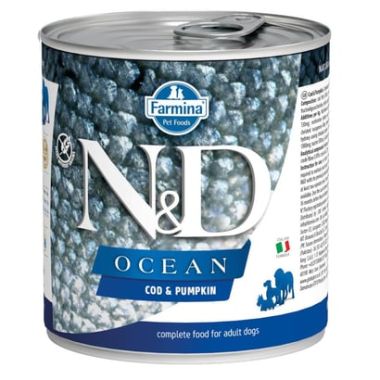 N&D - N&D Ocean Morina Balığı ve Balkabağı Köpek Konservesi 6*285 Gr