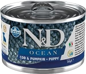 N&D Ocean Morina Balığı ve Balkabağı Mini Yavru Köpek Konservesi 140 Gr - Thumbnail
