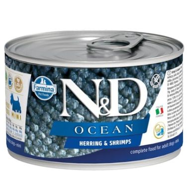 N&D - N&D Ocean Ringa Balığı ve Karides Mini Köpek Konservesi 140 Gr