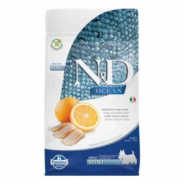 N&D - N&D Ocean Ringa Balığı ve Portakal Adult Mini Köpek Maması 7 Kg