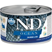 N&D Ocean Somon ve Morina Balığı Mini Köpek Konservesi 140 Gr - Thumbnail