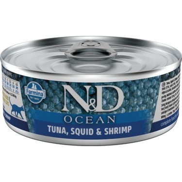 N&D - N&D Ocean Ton Balığı, Kalamar ve Karides Kedi Konservesi 24*70 Gr