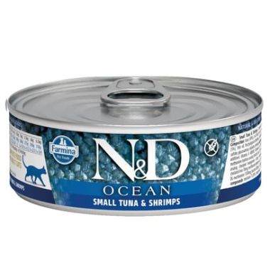 N&D - N&D Ocean Ton Balığı ve Karides Kedi Konservesi 24*70 Gr