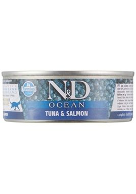 N&D - N&D Ocean Ton Balıklı ve Somonlu Kedi Konservesi 24*70 Gr