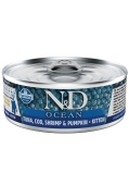 N&D Ocean Ton ve Morina Balığı, Karides ve Balkabağı Yavru Kedi Konservesi 24*70 Gr - Thumbnail
