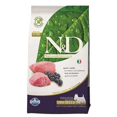 N&D - N&D Prime Kuzu ve Yaban Mersini Adult Mini Tahılsız Köpek Maması 2,5 Kg