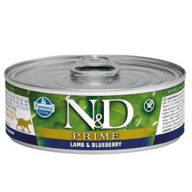 N&D - N&D Prime Kuzu ve Yaban Mersini Kedi Konservesi 70 Gr