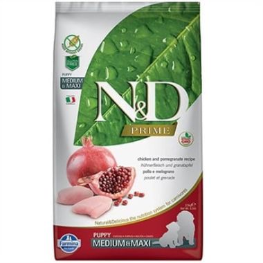 N&D - N&D Prime Tavuk ve Nar Puppy Medium-Maxi Tahılsız Yavru Köpek Maması 12 Kg