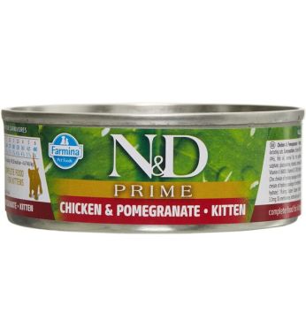 N&D - N&D Prime Tavuk ve Nar Yavru Kedi Konservesi 24*70 Gr