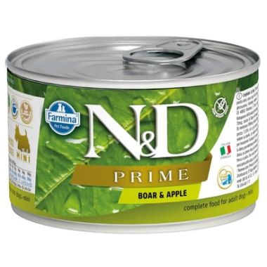 N&D - N&D Prime Yaban Domuzu ve Elma Mini Köpek Konservesi 140 Gr