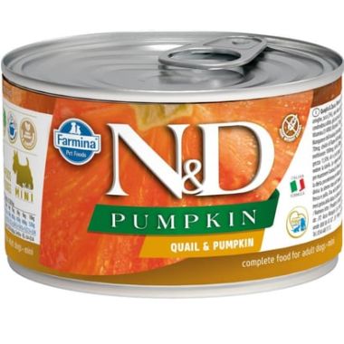 N&D - N&D Pumpkin Bıldırcın ve Balkabağı Mini Köpek Konservesi 140 Gr