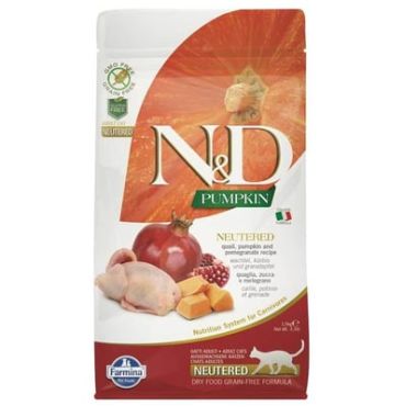 N&D - N&D Pumpkin Bıldırcın ve Nar Kısırlaştırılmış Tahılsız Kedi Maması 10 Kg