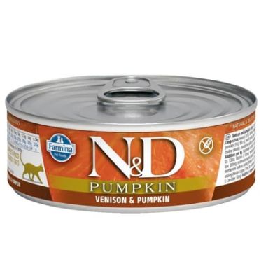 N&D - N&D Pumpkin Geyik ve Balkabağı Kedi Konservesi 24*70 Gr
