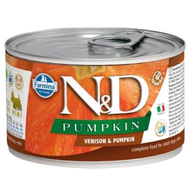 N&D - N&D Pumpkin Geyik ve Balkabağı Mini Köpek Konservesi 140 Gr