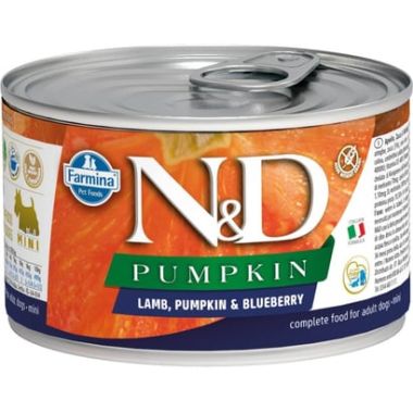 N&D - N&D Pumpkin Kuzu ve Yaban Mersini Mini Köpek Konservesi 6*140 Gr