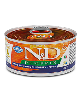 N&D - N&D Pumpkin Kuzu ve Yaban Mersini Puppy Mini Köpek Konservesi 6*140 Gr