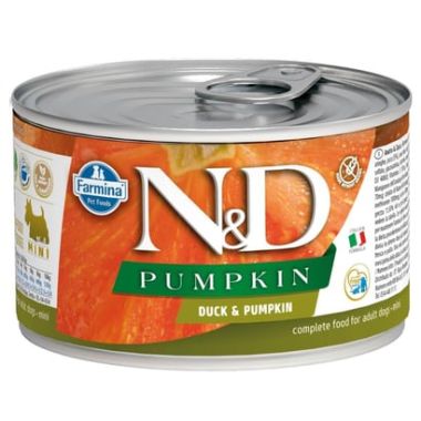 N&D - N&D Pumpkin Ördek ve Balkabağı Mini Köpek Konservesi 6*140 Gr
