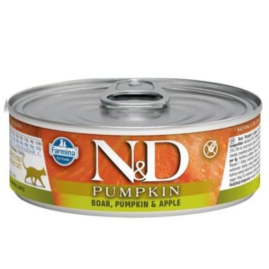N&D - N&D Pumpkin Yaban Domuzu, Balkabağı ve Elma Kedi Konservesi 70 Gr