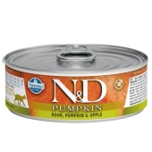 N&D Pumpkin Yaban Domuzu, Balkabağı ve Elma Kedi Konservesi 24*70 Gr - Thumbnail