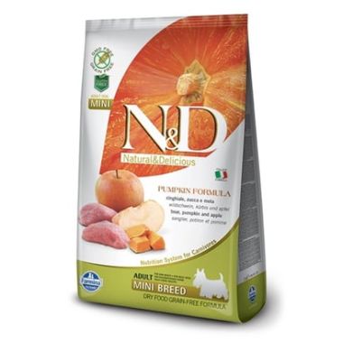 N&D - N&D Pumpkin Yaban Domuzu ve Elma Adult Mini Tahılsız Köpek Maması 800 Gr