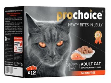 Prochoice - Prochoice Jöle İçinde Somon Etli ve Ciğerli Pouch Kedi Maması 12*85 Gr