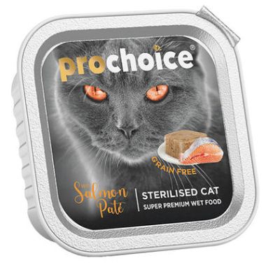 Prochoice - Prochoice Kısırlaştırılmış Kediler için Somon Balıklı Ezme Yaş Mama 100 Gr