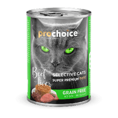 Prochoice - Prochoice Seçici Kediler İçin Sığır Etli ve Ciğerli Ezme Kedi Konservesi 400 Gr