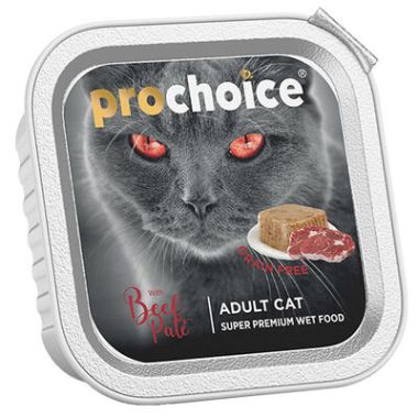 Prochoice - Prochoice Yetişkin Kediler için Biftekli Ezme Yaş Mama 16*100 Gr