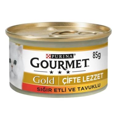 Purina - ProPlan Gourmet Gold Çifte Lezzet Sığır Etli ve Tavuklu Kedi Konservesi 24*85 Gr