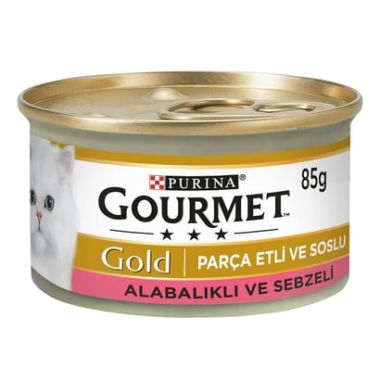 Purina - Proplan Gourmet Gold Parça Etli ve Soslu Alabalık ve Sebzeli Kedi Konservesi 24*85 Gr